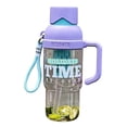 thumbnail image 1 of Water Bottle with Handle Straw Lid, 30 Oz Large Capacity Water Bottles, Summer Straw Cup for Sports, Travel, office, 1 of 6