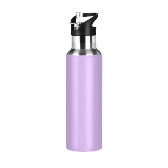 Water Bottles 20oz Straw Lid Wide Mouth Stainless Steel for School Sport Travel Violet