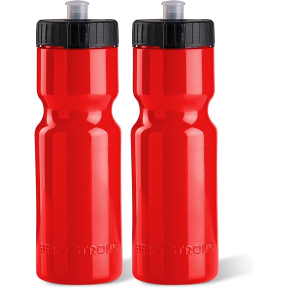 Water Bottles - 22 oz Plastic Bottles with Pull Top Cap - - Top Rack Dishwasher Safe - Fits Cages Brand