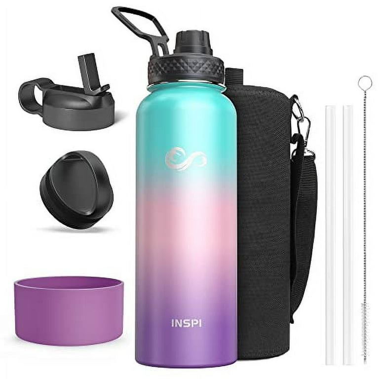 Water Bottles Insulated 40oz, INSPI Water Bottle With Straw Lid