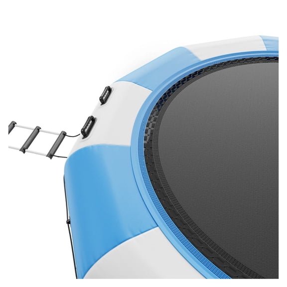 Water Bouncer 15ft, Inflatable Water Trampoline, Portable Bounce Swim Platform with Electric Pump & Ladder, Kids Adults Floating Rebounder for Pool Lake Water Sports