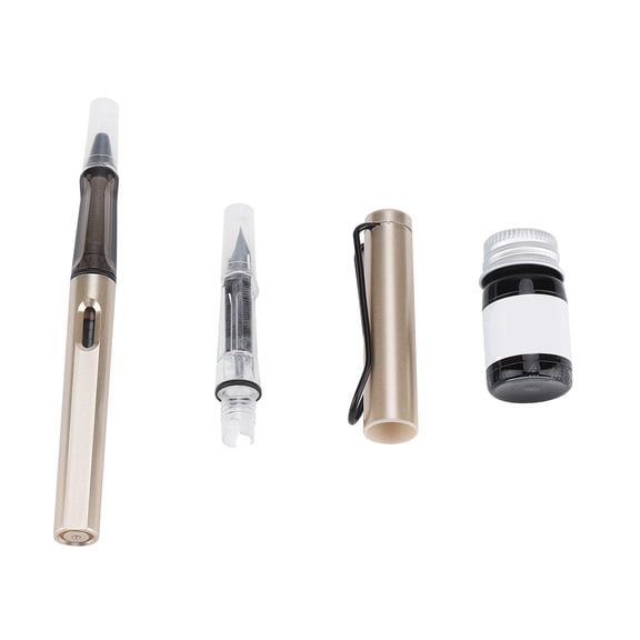 Water Brush, Ink Pen, Watercolor Kit for School & Drawing, Including Soft Brush Nib Champagne-Colored Art Set