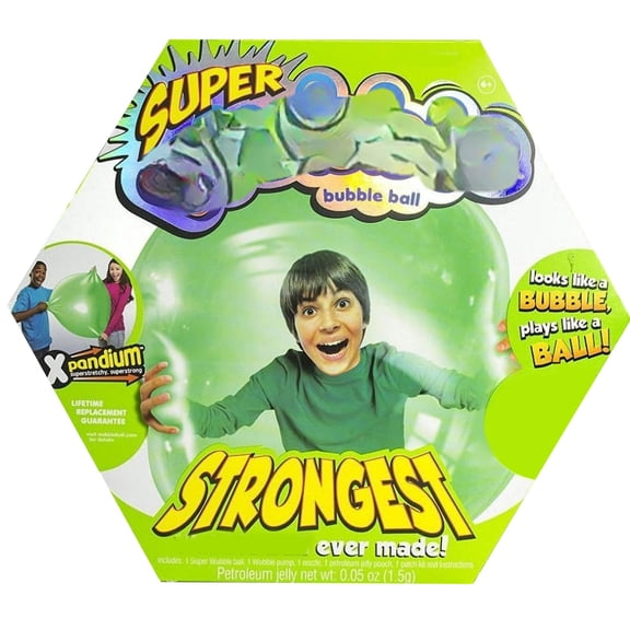 Water Bubble Ball Reusable Giant Bubble Ball with Straw, Transparent TPR Tear-Resistant Inflatable DIY Squishy Sensory Toy for Kids Indoor Outdoor Party Games,Green 40CM