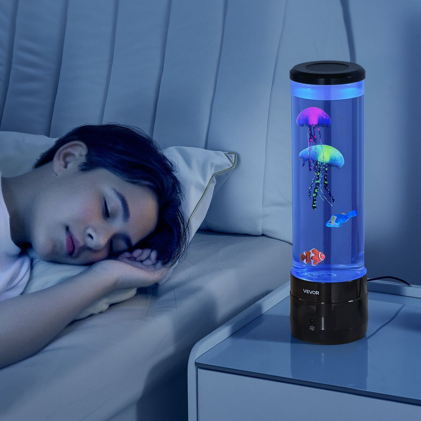 Water Bubble Fish Lamp with 16 LED Colors & Remote – Sensory Night Light for Bedrooms