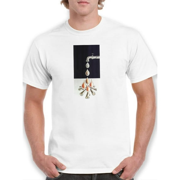 Water Burnout T-Shirt Men -Askin Ayrancioglu Designs, Male Large