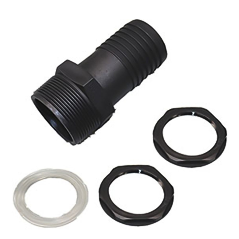 Water Butt Tank Overflow Connector 1in + Washer & Nut Fits 1in Overflow