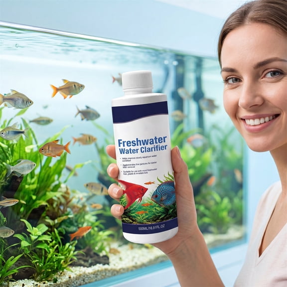 Water Clarifier for Fish Tanks and Swimming Pools, Fast-Acting Impurity Remover for Clear Aquatic Environments, 16.9 fl oz