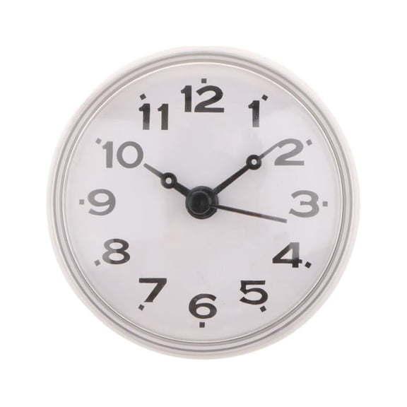 Water Clock- Mini Bathroom Clock with Silicone Suction Cup, Easy to Install / Water Resistant