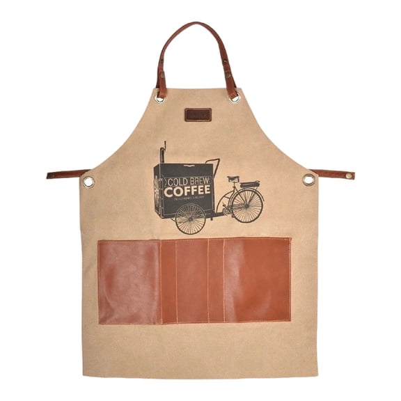 Water Coffee Apron Soft Fabric And PU Layer Baristas Apron with Pocket Design For Professional Cafe Shop