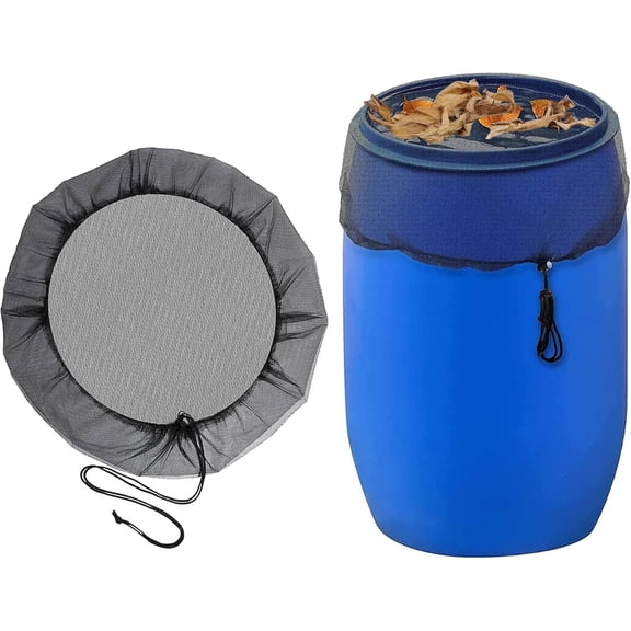 Rain Barrel Mesh Cover, Effective Prevention Of Small Items Falling Into Trash Can, Adjustable Drawstring For Secure Fit In Windy Conditions, Premium Material For Year-round