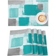 thumbnail image 1 of Water Color Abstract Paint Texture Placemats Set of 4 Washable Table Mats for Kitchen Dining Table, Cotton Linen Place Mats for Indoor Outdoor Parties Holiday Decoration, Retro Abstract Art, 1 of 8