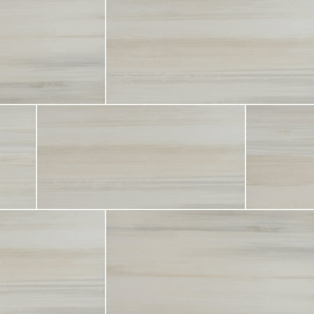 Water Color Bianco 12 in. x 24 in. Glazed Porcelain Floor and Wall Tile (12 sq. ft. / case)