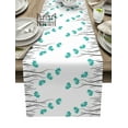 Water Color Flower Line Plant Table Runner ration Home r Dinner Table