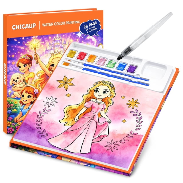 Tmess Kit Water Color Painting Set for Kids, Mess Free Watercolor Coloring Books ...