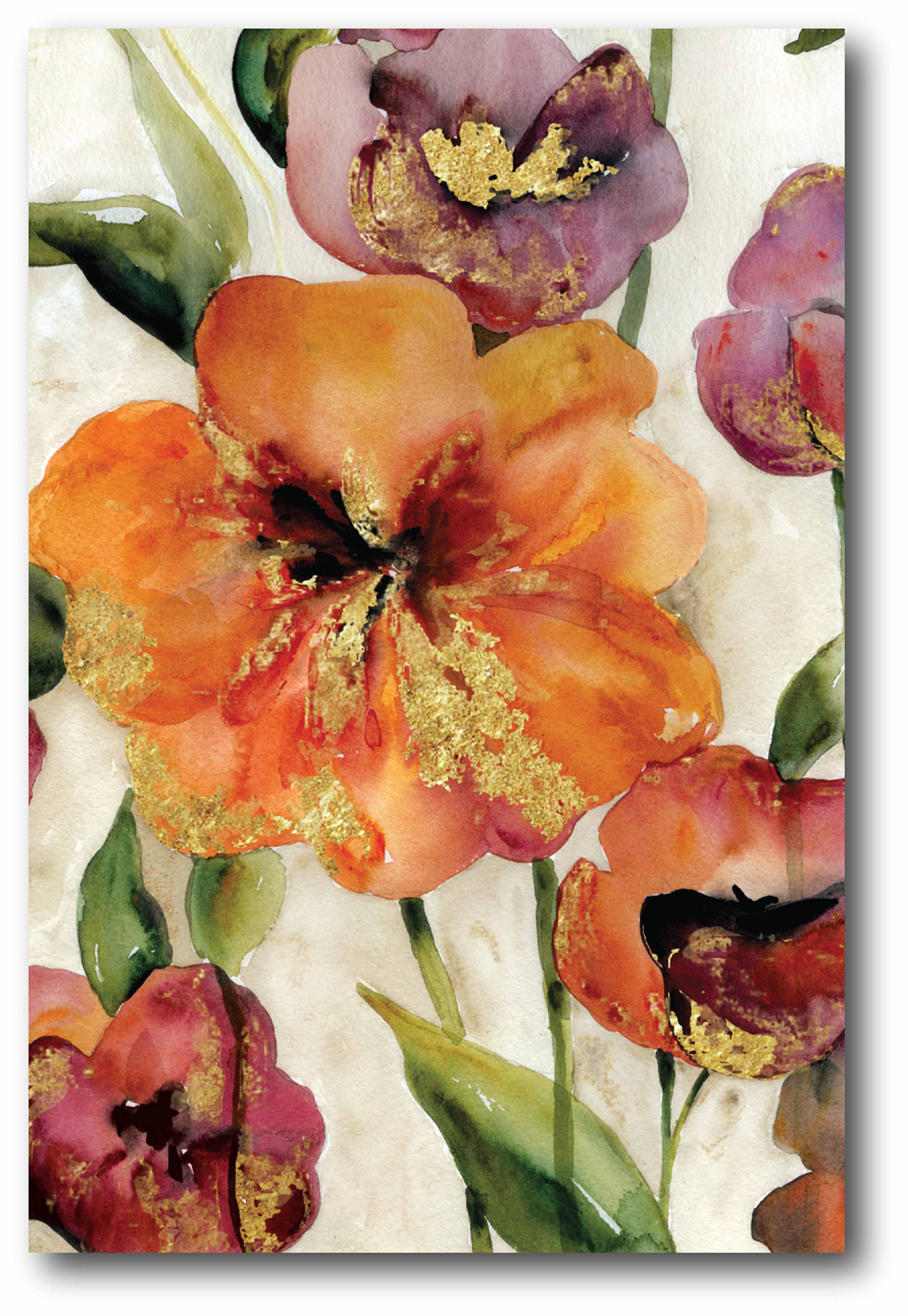 Water Colored Flowers II Gallery-Wrapped Canvas Wall Art, 12x18
