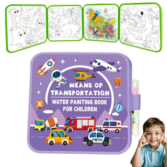 Water Coloring Book Under $5! Yannianjz Reusable Water Painting Pad, Magic Water Reveal Art Activity, No Mess Travel Art Set, Educational Toy forChildren, Portable Activity Pad