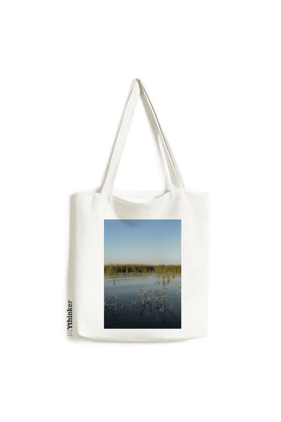 Water Connected To The Sky Tote Canvas Bag Shopping Satchel Casual Handbag