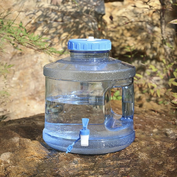 Water Container With Faucet 2 Gallon Camping Water Bottle With Handle Transparent Water Storage Bucket For Outdoor Sports Camping Hiking Storage Containers Easy To Use