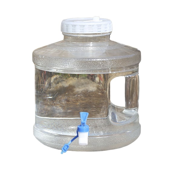 Water Container With Faucet 2 Gallon Camping Water Bottle With Handle Transparent Water Storage Bucket For Outdoor Sports Camping Hiking Storage Containers Home Decor