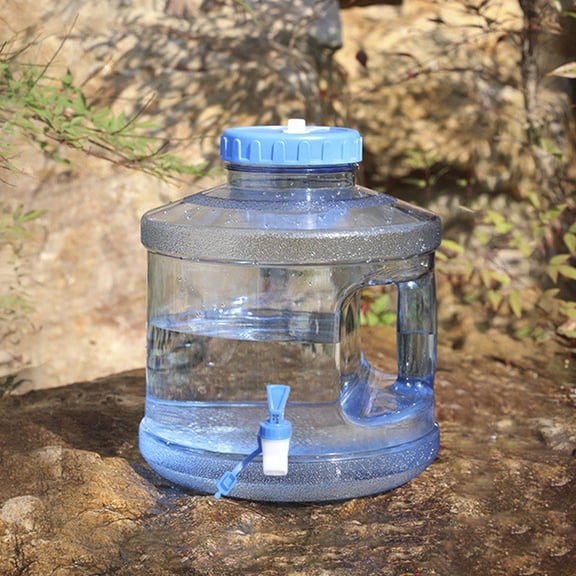 Water Container With Faucet 2 Gallon Camping Water Bottle With Handle Transparent Water Storage Bucket For Outdoor Sports Camping Hiking Storage Containers
