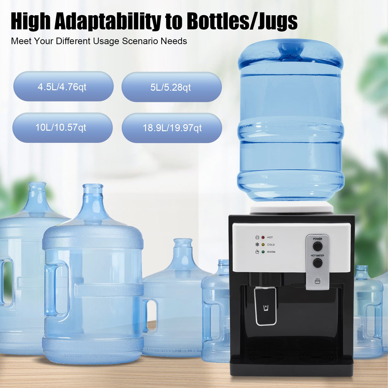 Water Cooler Dispenser with High-Efficiency Heating, Compact and Space-Saving Design, Stainless Steel Liner, Hot and Cold Water Options, Perfect for Kitchens, Offices, and Dorms