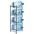 Water Cooler Jug Rack, 5 Gallon Water Jug Holder Water Bottle Storage Rack, 4 Tiers, Black