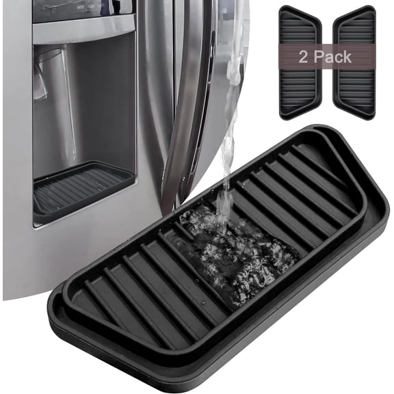 Water Cooler Mat 19.7x19.7 Inch - Soft Silicone Mat with Raised Edges, Waterproof Silicone Tray to Prevent Leak & Floor Damage, Anti-Slip Pad for Mini Fridge, Humidifier, Ice Maker, Black
