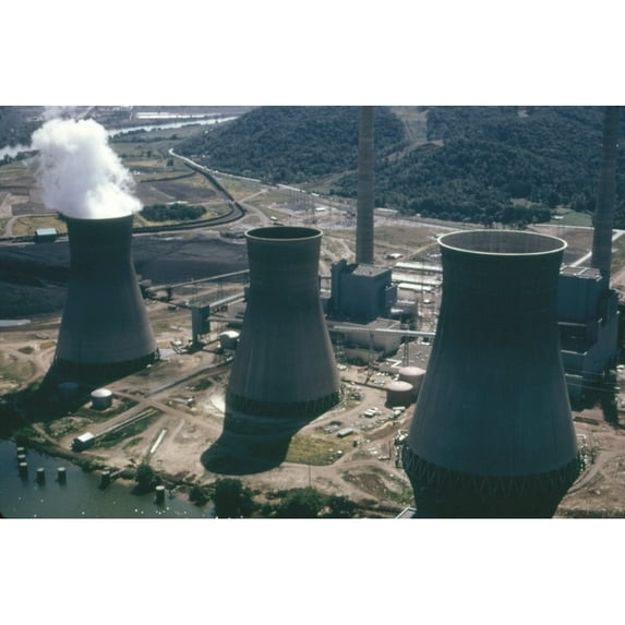 Water Cooling Towers Of The John Amos Power Plant Is A Coal Fueled Generating Plant In West Virginia. Ca. 1973-75.