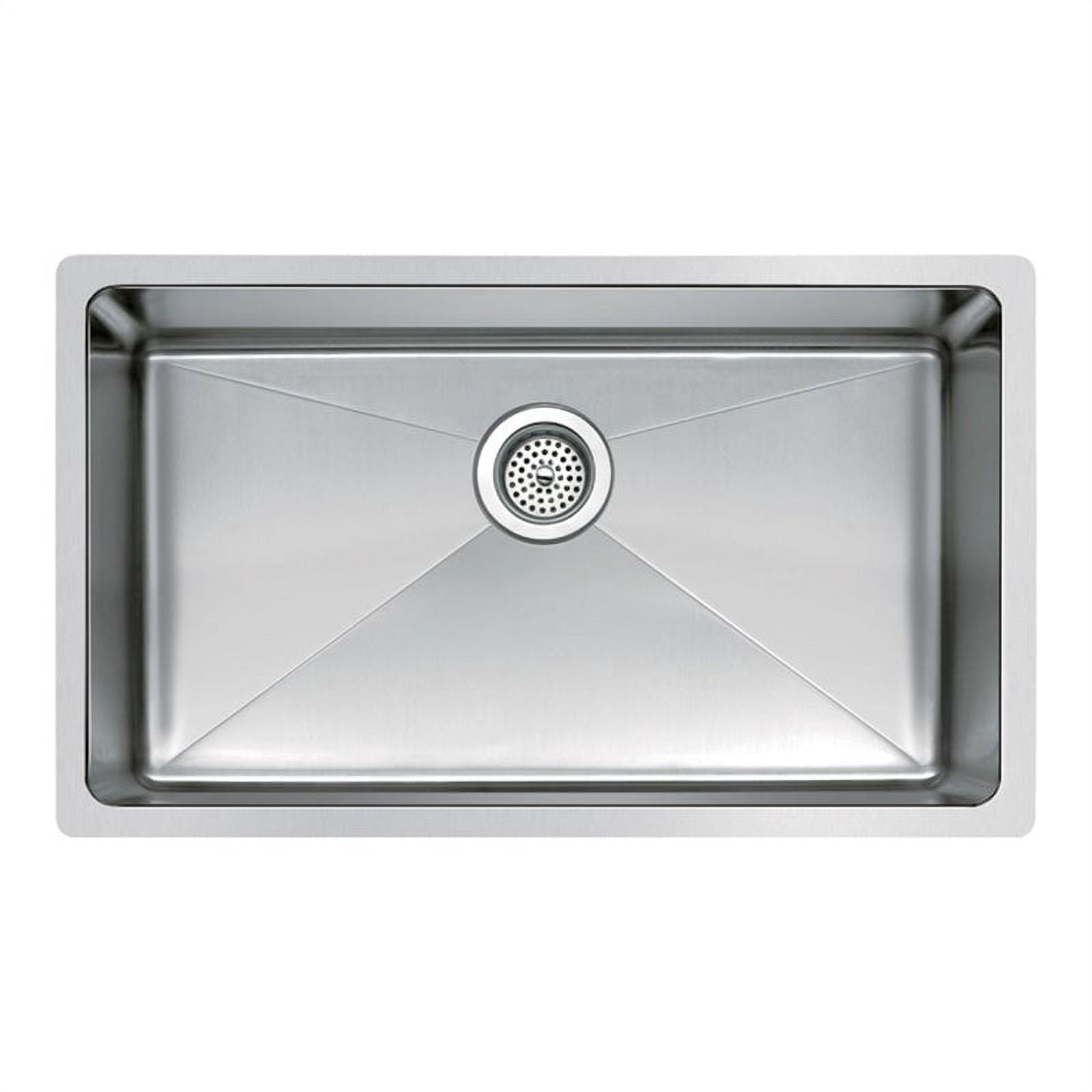 Water Creation 30" x 18" Undermount Stainless Steel Single Kitchen Sink ...
