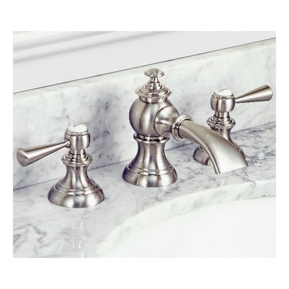 Water Creation 4.81" Lever Handles Solid Brass Faucet in Brushed Nickel