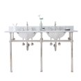 thumbnail image 1 of Water Creation 60 In. W. Double Wash Stand, P-Trap, Carrara White Marble Countertop, 1 of 8