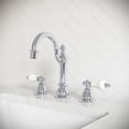 thumbnail image 1 of Water Creation 8.25" Lever Handles Brass Faucet in Silver & Chrome, 1 of 6