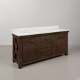 thumbnail image 1 of Water Creation Aberdeen 72"W Wood Double Bathroom Vanity in Brown/White, 1 of 7