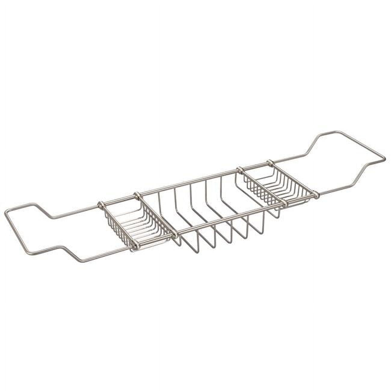 Expandable Brushed Nickel Bath Caddy for Elegant Tubs