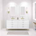 thumbnail image 1 of Water Creation Bristol 72" Wood Double Bathroom Vanity in Pure White & Gold, 1 of 6