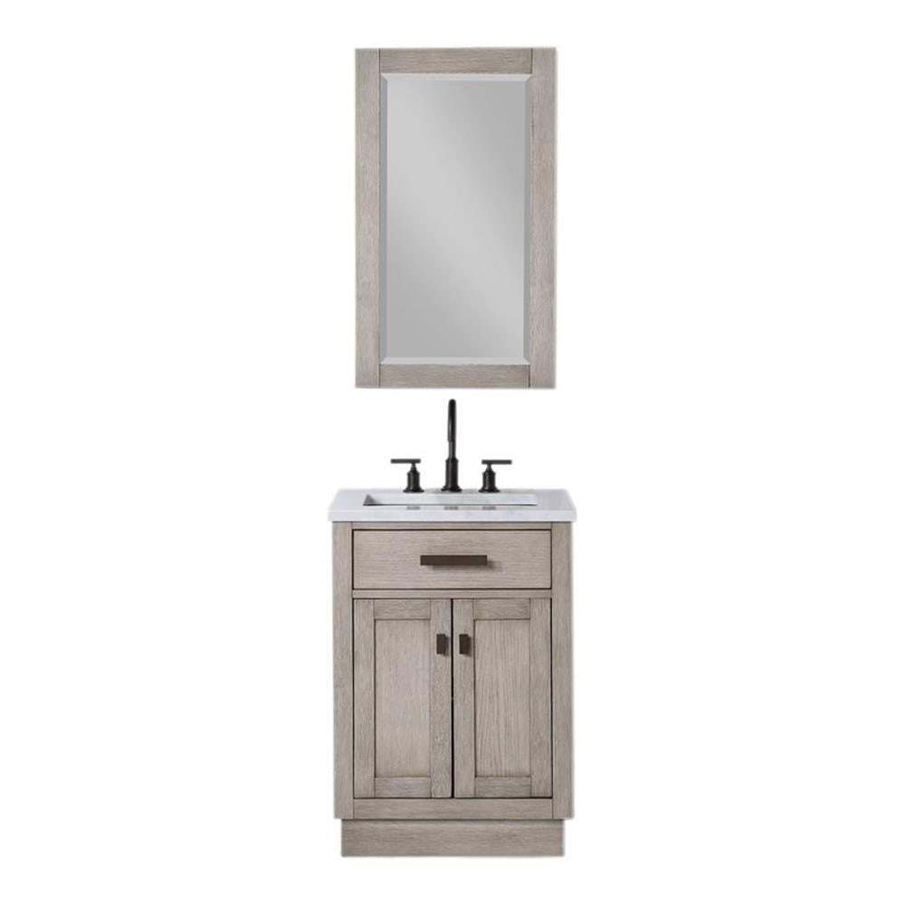 Water Creation Chestnut 24" Wood Single Bathroom Vanity in Gray/Bronze