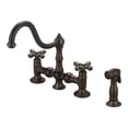 thumbnail image 1 of Water Creation Cross Handles Brass Kitchen Faucet in Oil-rubbed Bronze, 1 of 1