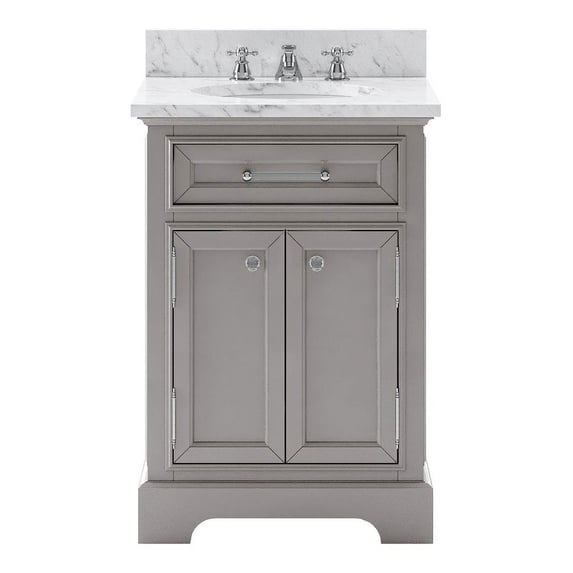 Water Creation Derby 24" Hardwood Single Bathroom Vanity in Cashmere Gray/Chrome