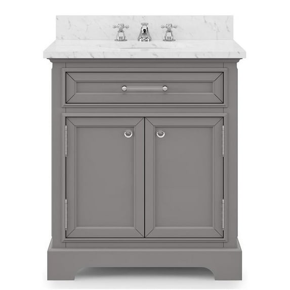 Water Creation Derby 30" Wood Single Bathroom Vanity in Cashmere Gray & Chrome