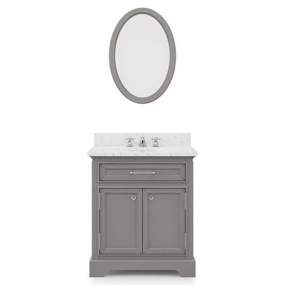 Water Creation Derby 30" Wood Single Bathroom Vanity in Cashmere Gray/Chrome