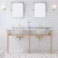 thumbnail image 1 of Water Creation EB72E-0612 72 in. Embassy Double Wash Stand, P-Trap, Countertop with Basin, Faucet, Mirror - Brass, 1 of 1