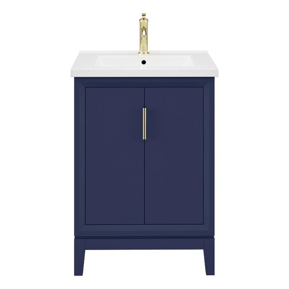 Water Creation Elise 24" Wood Single Bathroom Vanity in Monarch Blue & White