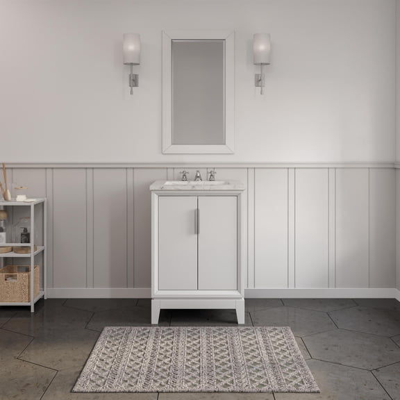 Water Creation Elizabeth 24" Wood Single Bathroom Vanity in Pure White/Chrome