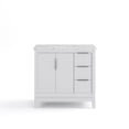 thumbnail image 1 of Water Creation Elizabeth 36" Wood Single Bathroom Vanity in Pure White/Chrome, 1 of 12