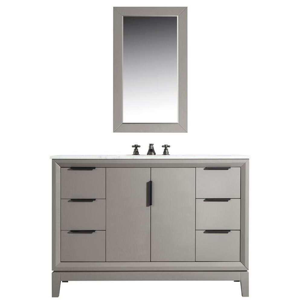 Water Creation Elizabeth 48" Wood Single Bathroom Vanity in Gray/Bronze