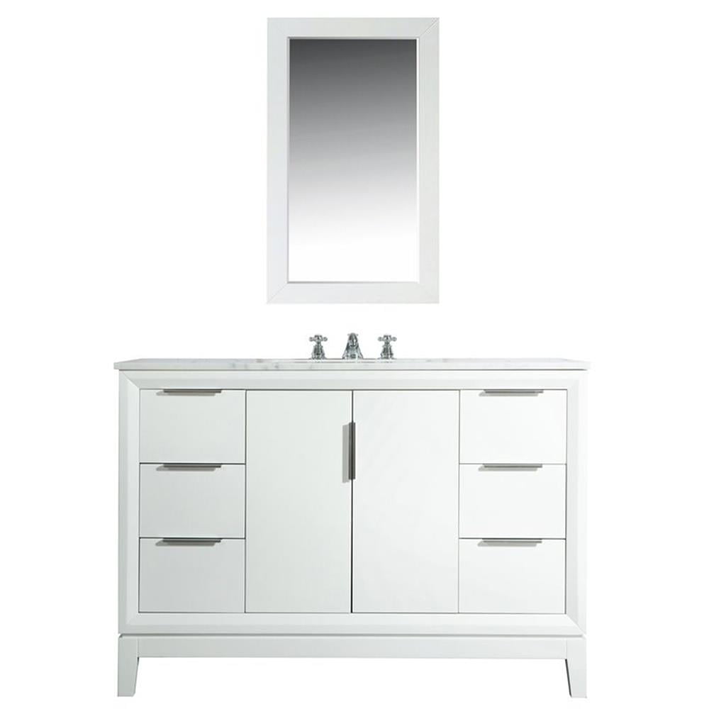 Water Creation Elizabeth 48" Wood Single Bathroom Vanity in White/Chrome