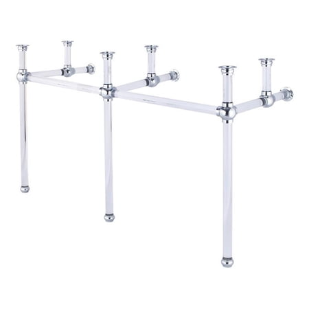 Water Creation Empire 60" Double Plastic Wash Stand in Chrome/Clear