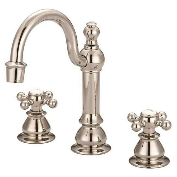 Water Creation F2-0012-05-BX American 20th Century Classic Widespread Lavatory F2-0012 Faucets - Ivory & Polished Nickel