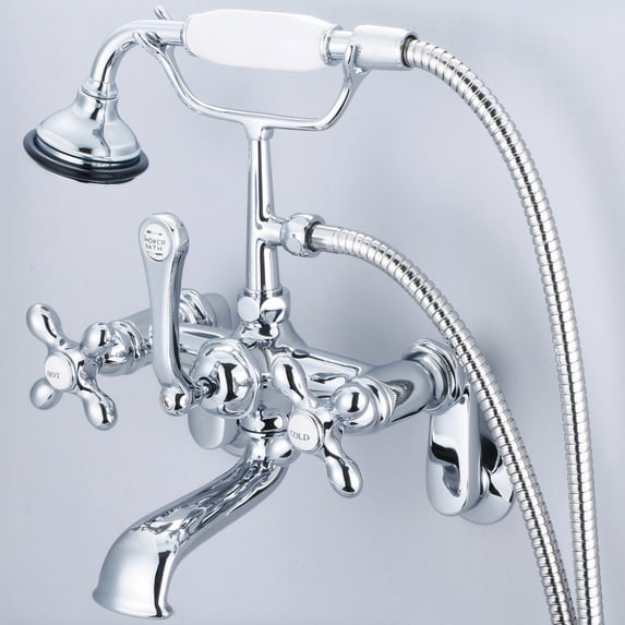 Water Creation F6-0009-01-AX Bathtub Faucet With Wall Connector & Handheld