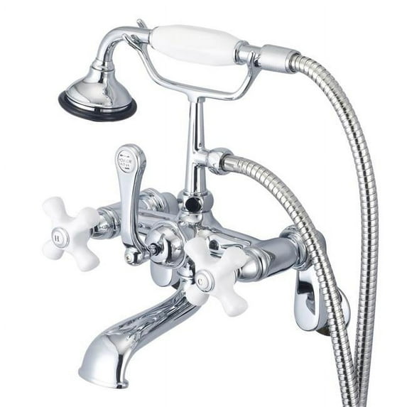 Water Creation F6-0009-01-PX Polished Chrome Wall Mount Bathroom Tub Faucet